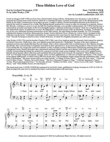 Thou Hidden Love of God (arr. Lyndell Leatherman)