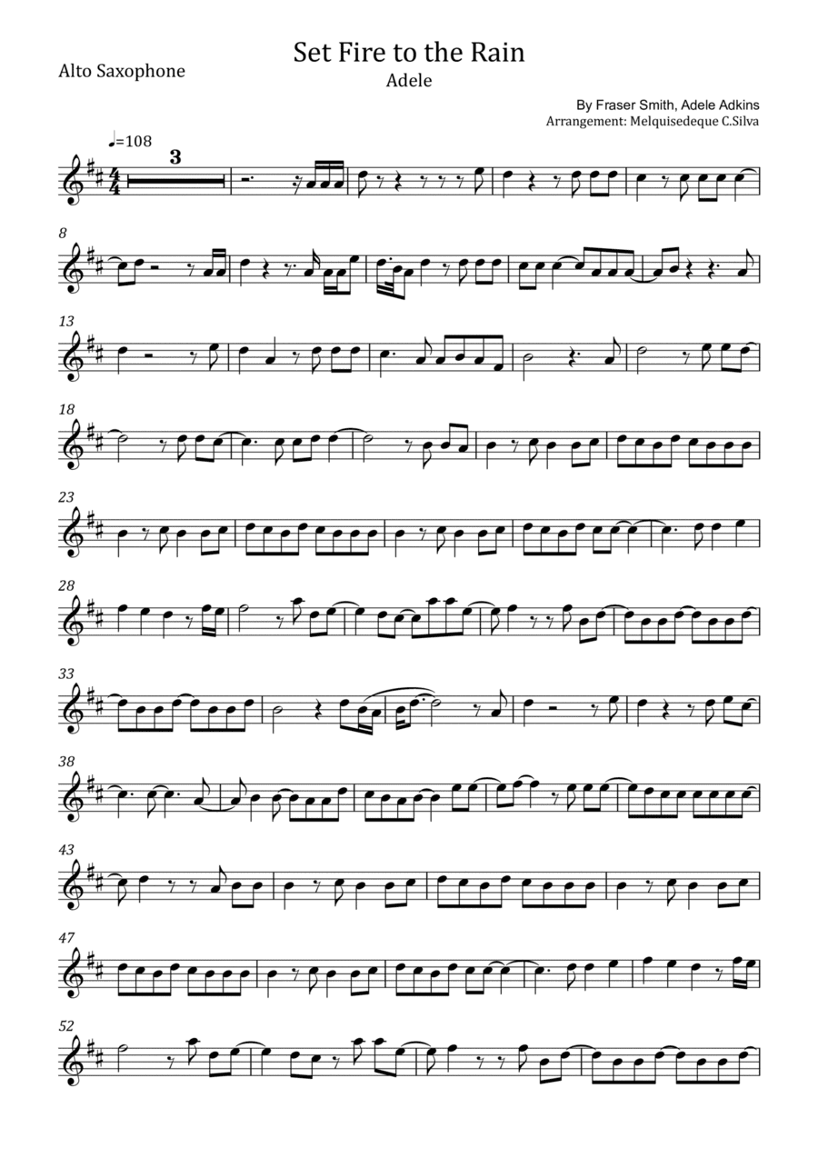 Set Fire To The Rain (arr. Melquisedeque C.Silva)