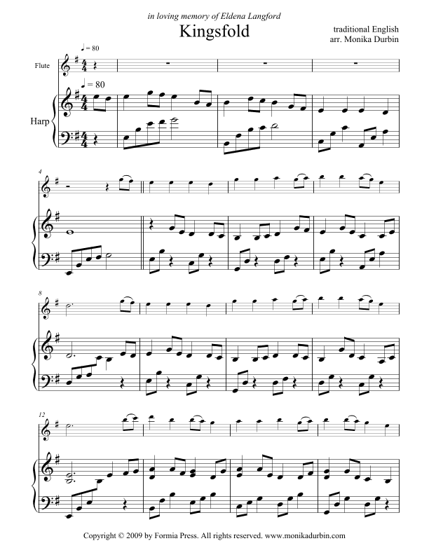 Kingsfold for Flute and Harp (arr. Monika Durbin)