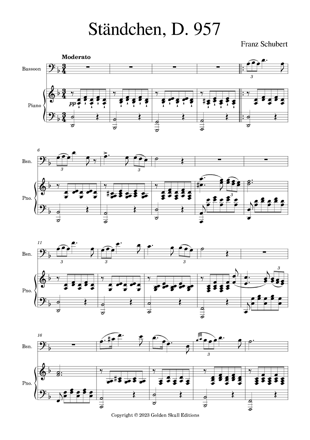 Ständchen (arr. Golden Skull Editions)