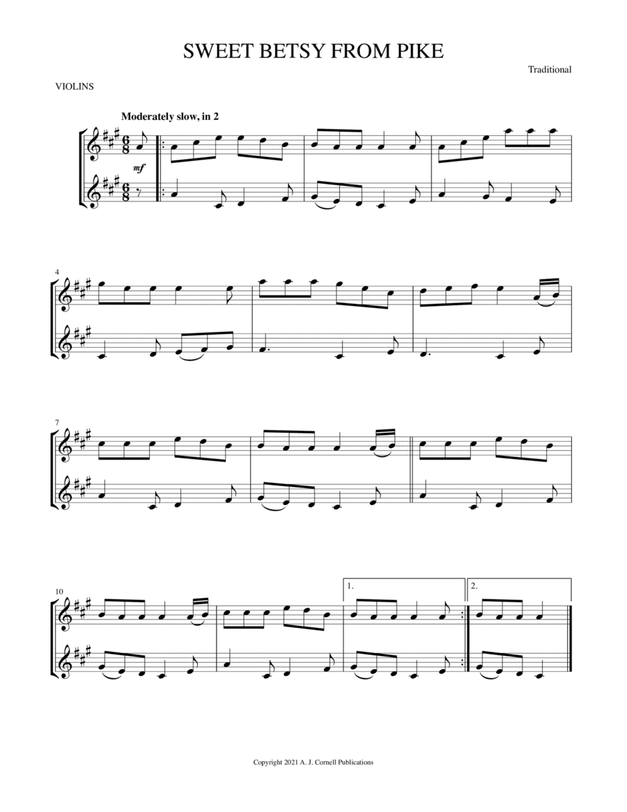 Sweet Betsy from Pike (arr. Mark Phillips)