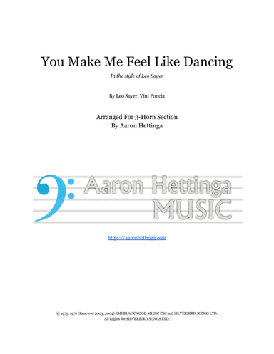 You Make Me Feel Like Dancing (arr. Aaron Hettinga)