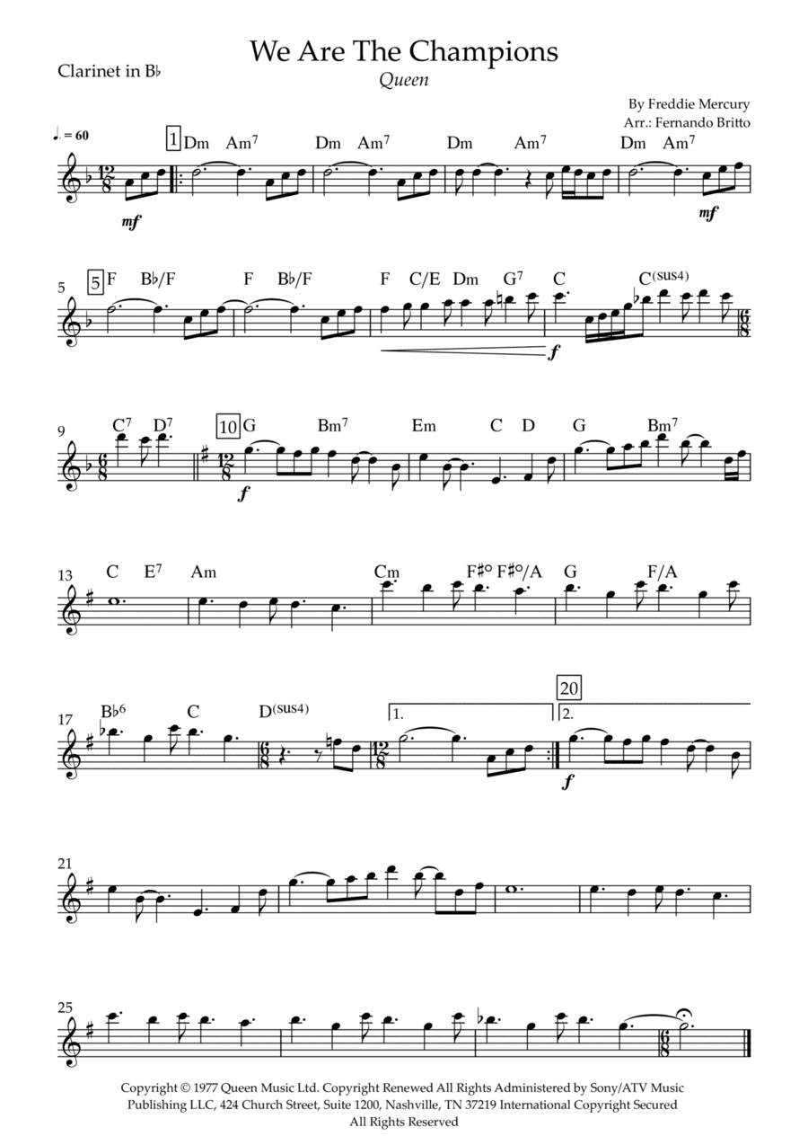 We Are The Champions (arr. Fernando Britto)