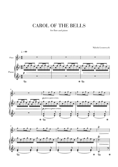 Carol of the Bells (for Flute and Piano) (arr. Cadenza Editions)