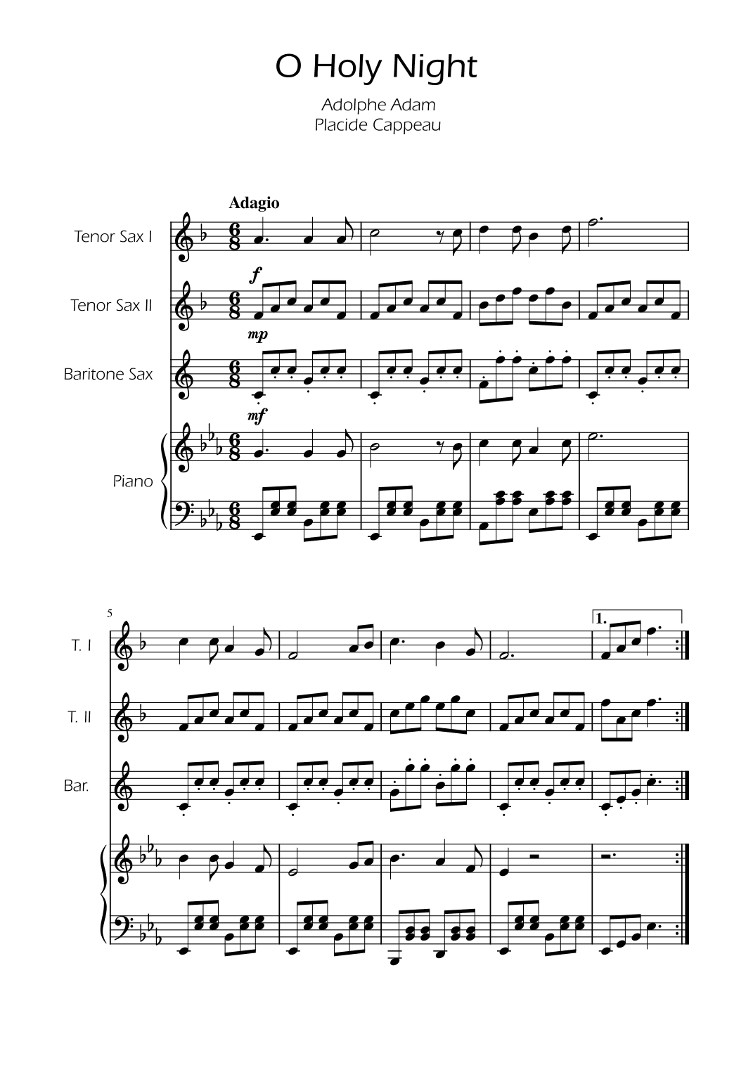 O Holy Night - Sax Trio (arr. Ygor Nunes)