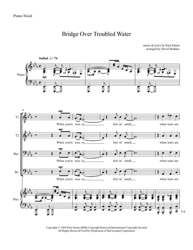 Bridge Over Troubled Water (arr. David Maddux)