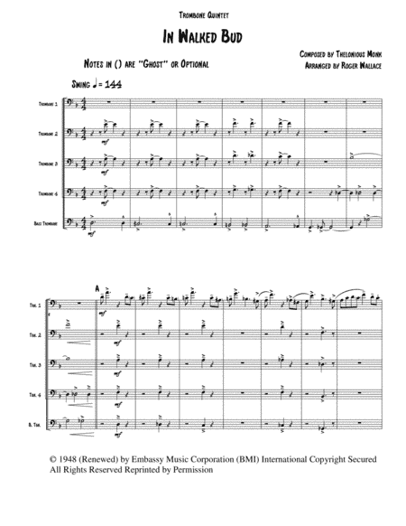 In Walked Bud (arr. Roger Wallace)