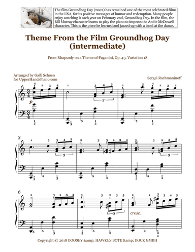 Groundhog Day Theme (arr. Gaili Schoen for UpperHandsPiano.com)