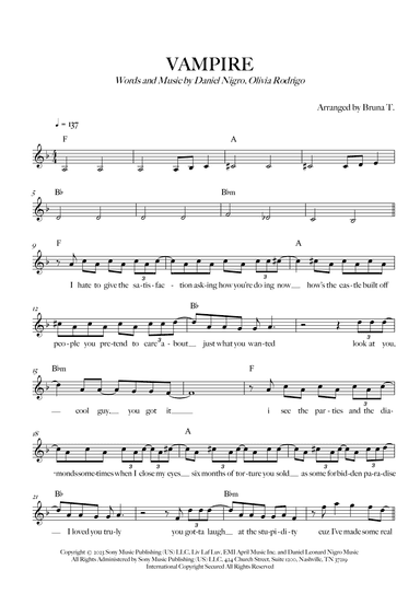 Vampire (arr. Bruna T.)