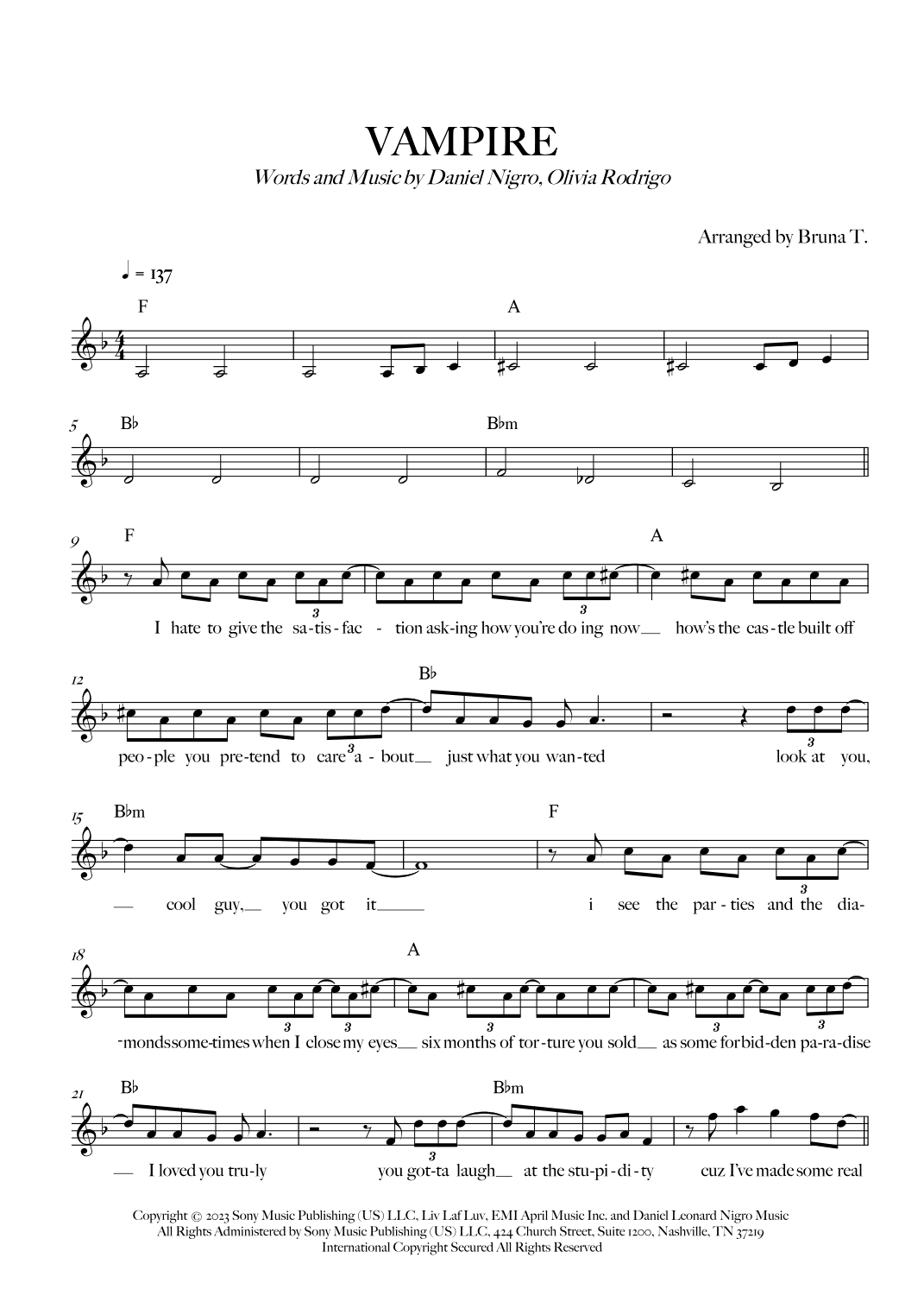 Vampire (arr. Bruna T.)