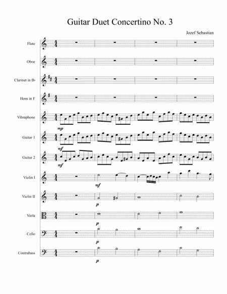 Guitar Duet Concertino No 3 Jozef Sebastian