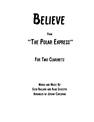 Believe (arr. Jeremy Corcoran)