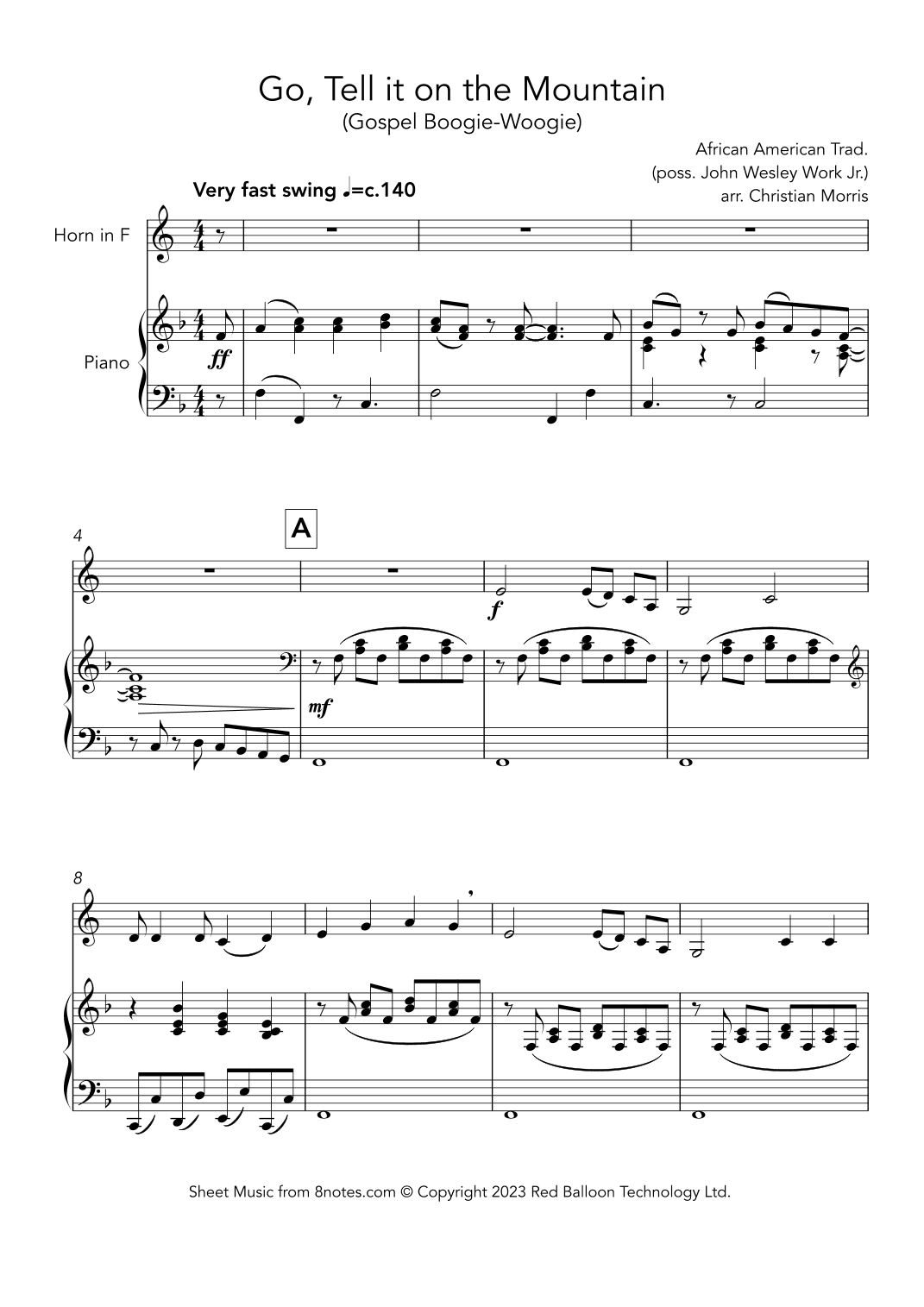 Go Tell it on the Mountain (Gospel Boogie-Woogie) (arr. Christian Morris)