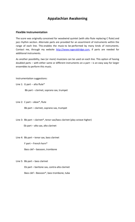 Appalachian Awakening Parts