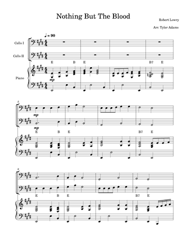 Nothing But The Blood (Cello Duet with Piano) (arr. Tyler Adams)