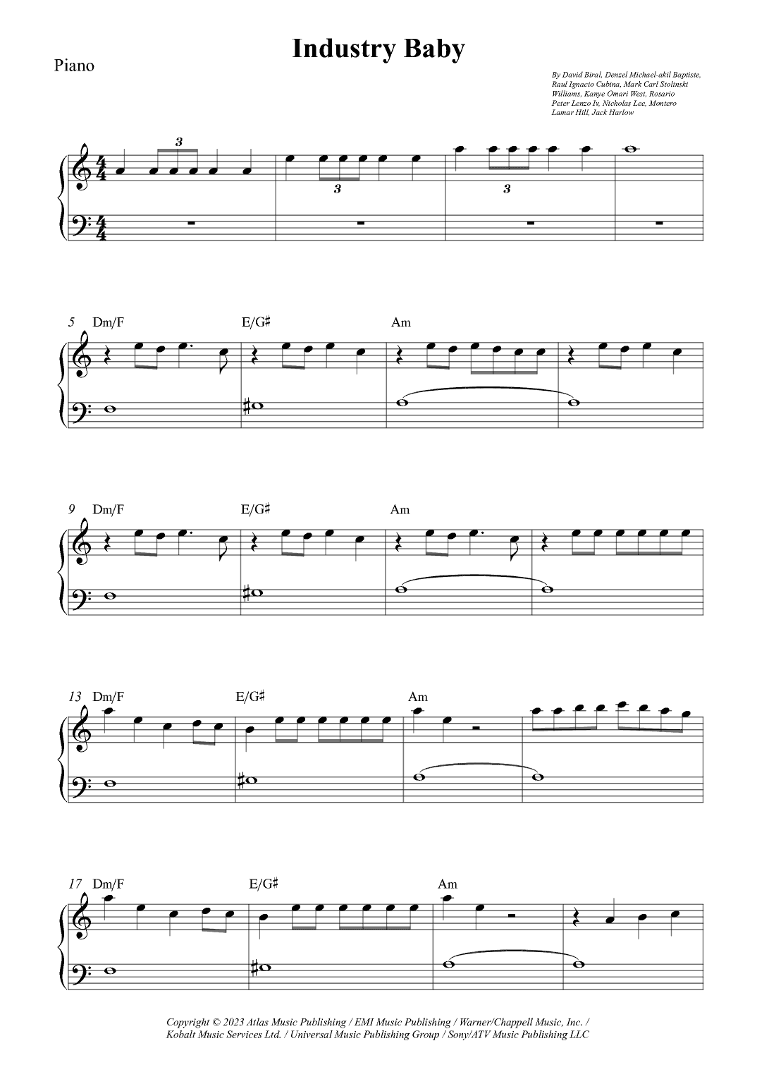 Industry Baby (arr. Wesley S. SIlva)