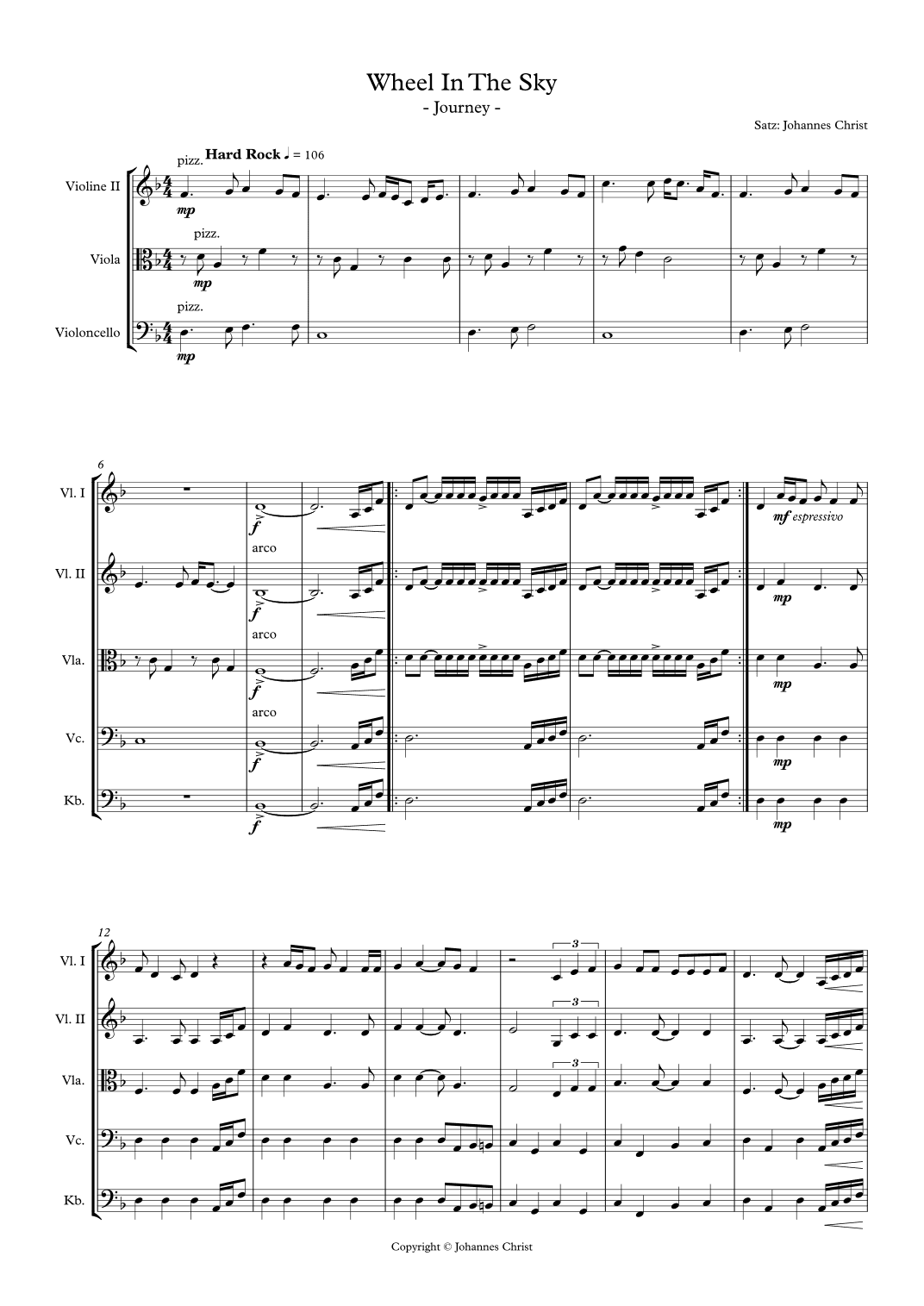 Wheel In The Sky (arr. Johannes Christ)