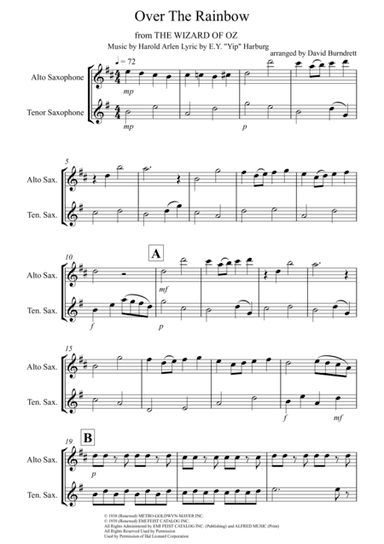 Over The Rainbow (from The Wizard Of Oz) (arr. David Burndrett)