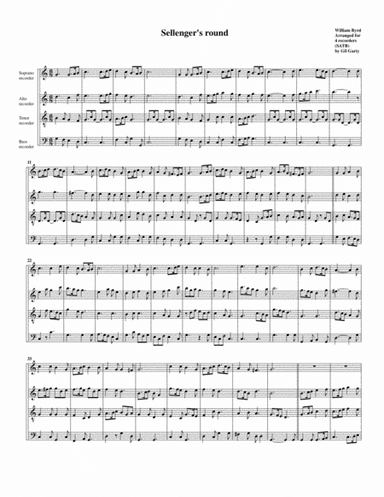 Sellengers round (arrangement for 4 recorders) (arr. Gil Garty)