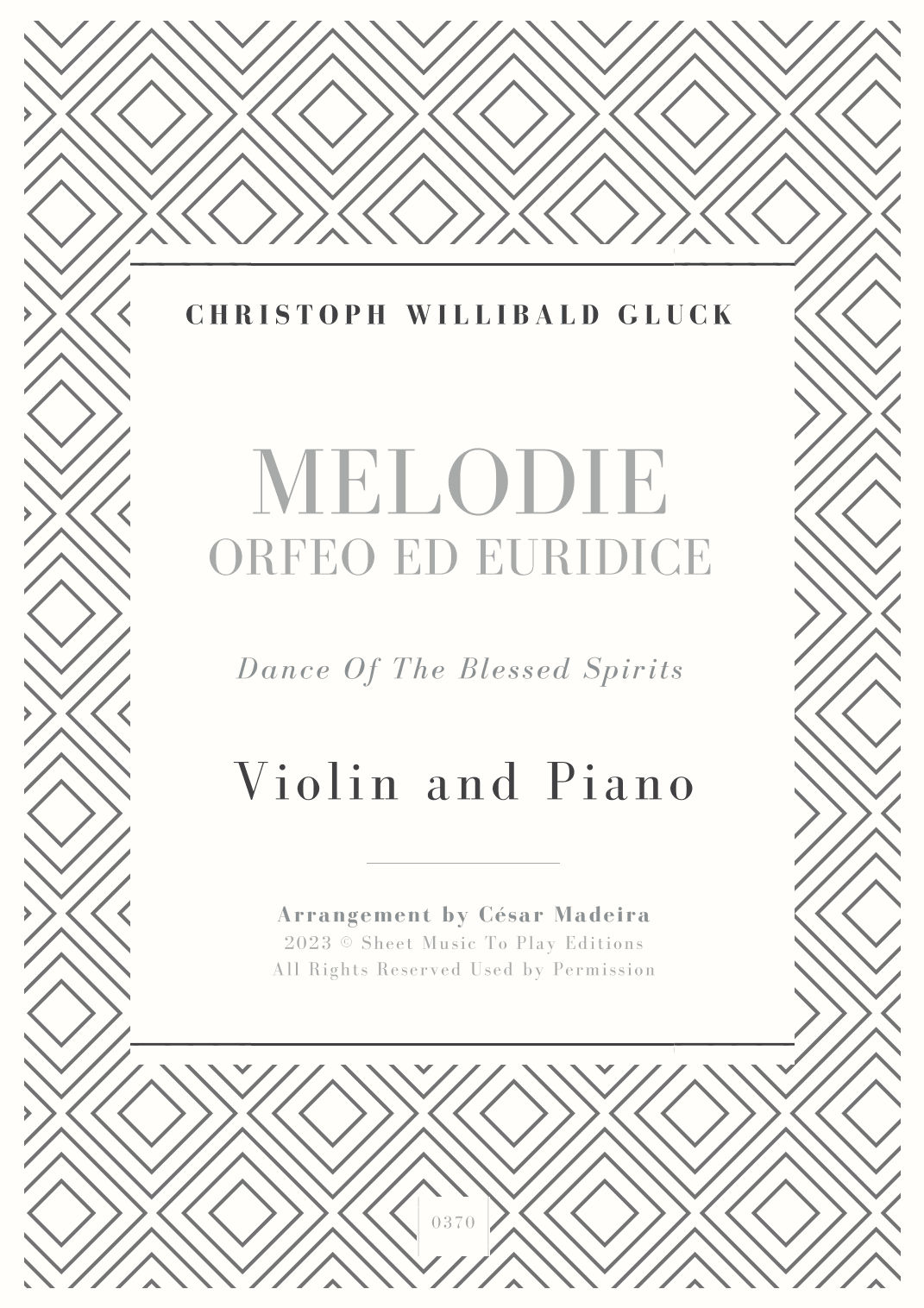 Melodie from Orfeo ed Euridice - Violin and Piano (Full Score) (arr. César Madeira)