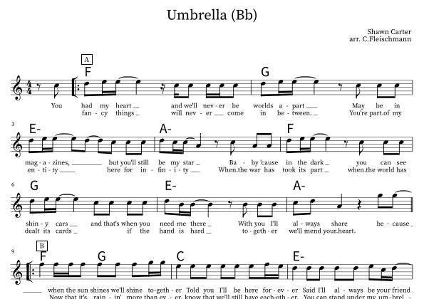 Umbrella (arr. Christoph Fleischmann)
