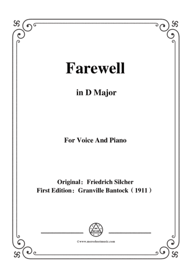 Bantock-Folksong,Farewell(Lebewohl),in D Major,for Voice and Piano (arr. MSM)