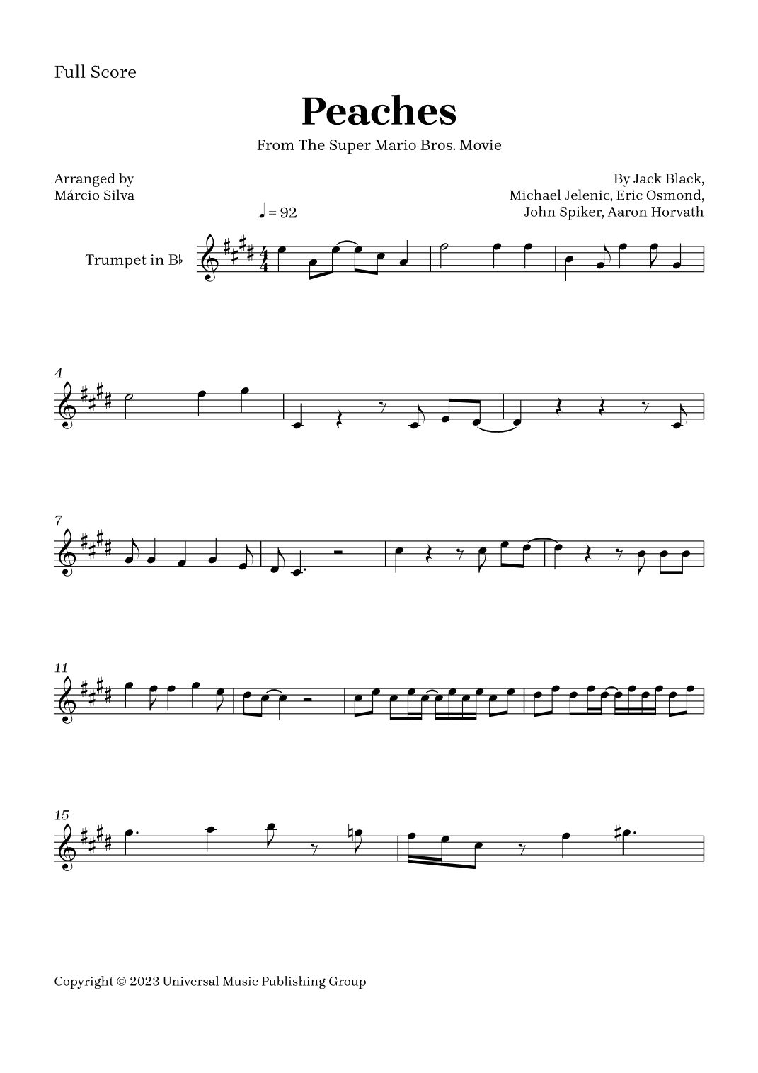 Peaches (arr. Márcio Silva)