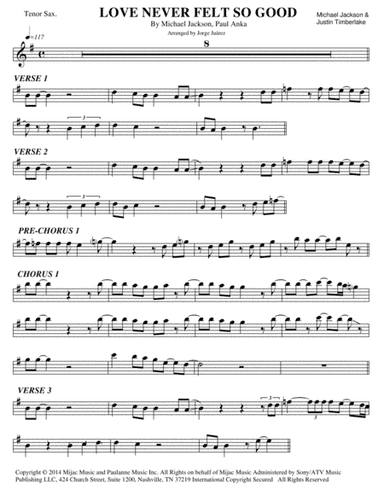 Love Never Felt So Good (arr. Jorge Juárez)