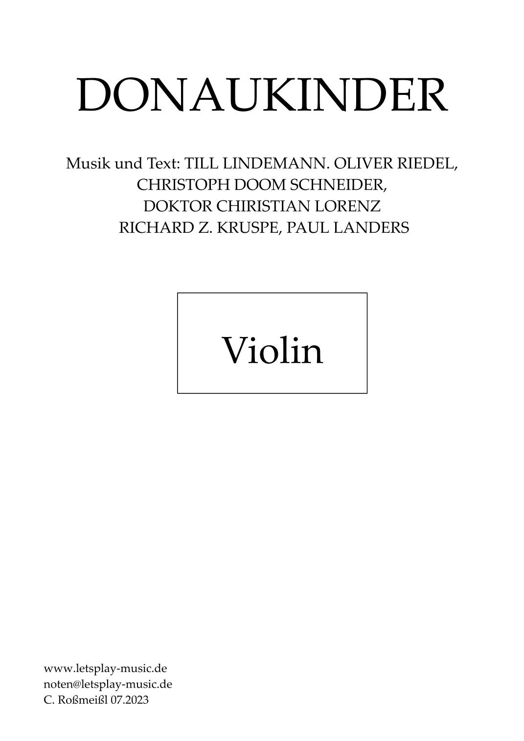 Donaukinder (arr. Christian Roßmeißl)
