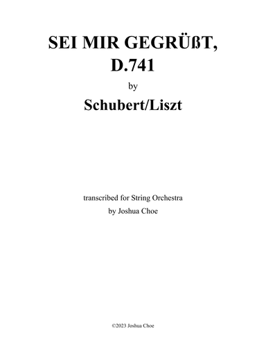 Sei mir gegrüßt, D.741 (arr. JMJ Arrangements)