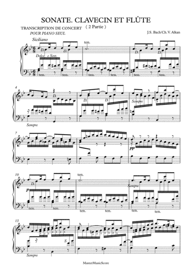 Bach - Siciliano for piano solo BWV 1031 (arr. Alkan)