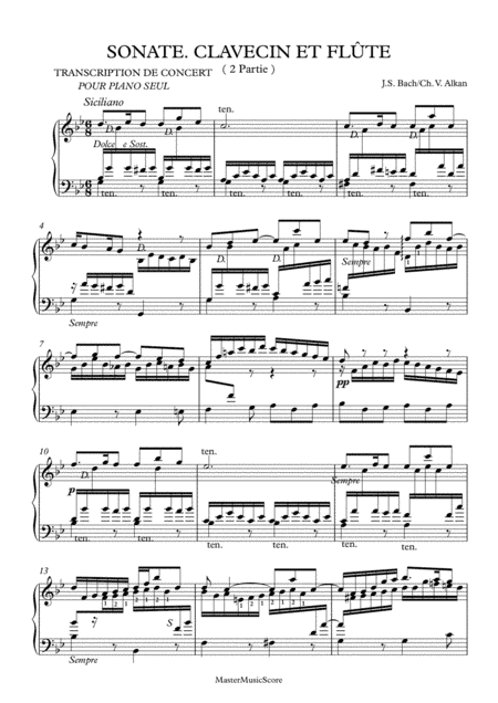 Bach - Siciliano for piano solo BWV 1031 (arr. Alkan)