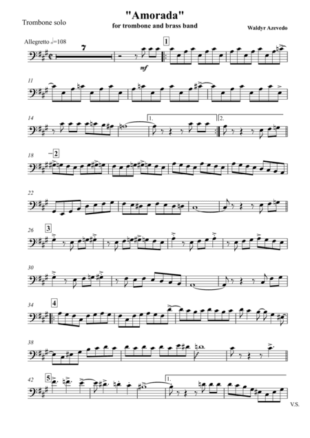 AMORADA - for Trombone A-dur (arr. Igor Zugrov For Concert Band)