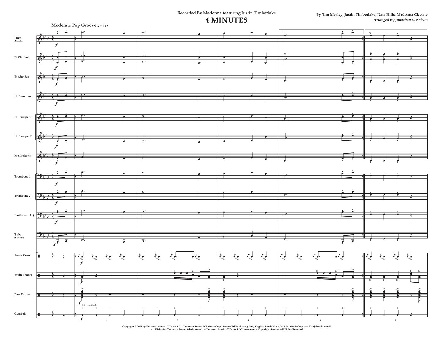 4 Minutes (arr. Jonathan L Nelson)