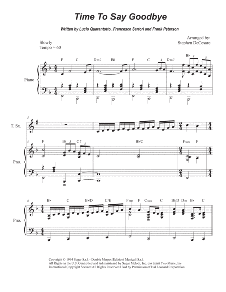 Time To Say Goodbye (arr. Stephen DeCesare)