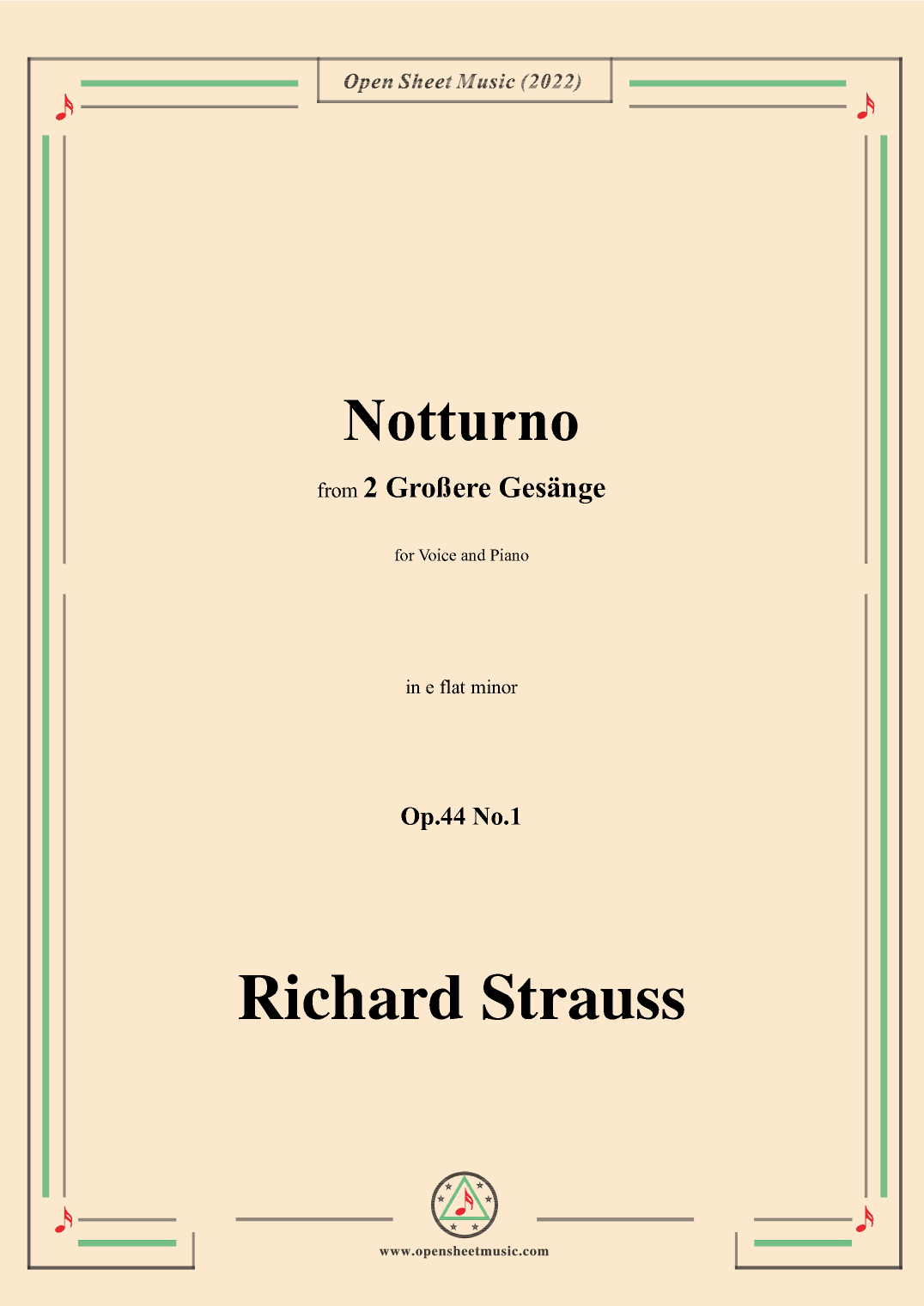 Richard Strauss-Notturno,in e flat minor,Op.44 No.1 (arr. OSM Press)