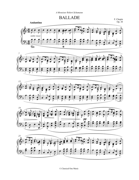 Chopin - Ballade No. 2 in F major, Op. 38(Piano) (arr. MPS)