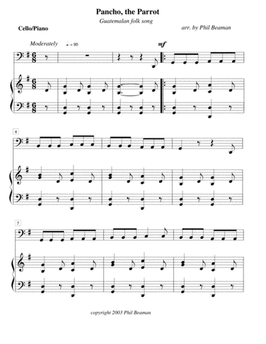 Pancho, the Parrot-cello and piano (arr. Phil Beaman)