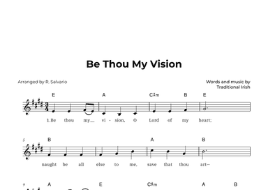 Be Thou My Vision (Key of E Major) (arr. R. Salvario)