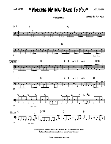 Workin' My Way Back To You (arr. P Welsh)