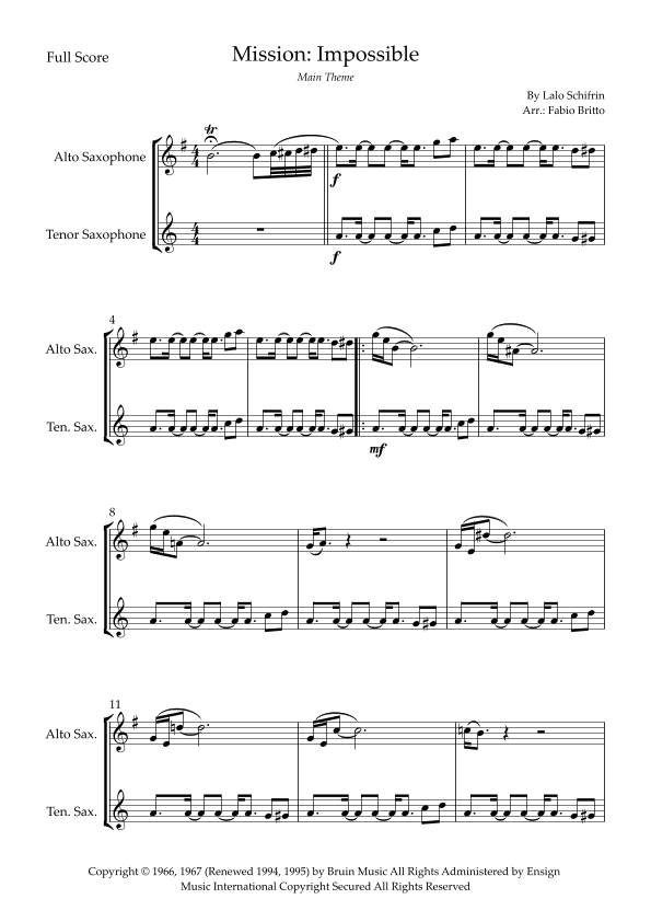 Mission: Impossible Theme (arr. Fabio Britto)