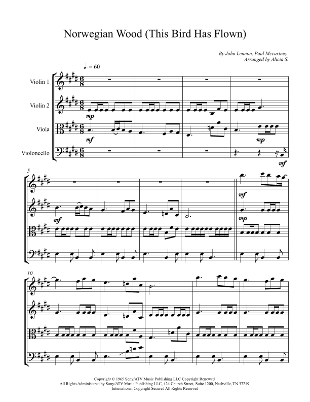 Norwegian Wood (this Bird Has Flown) (arr. Alicia S.)