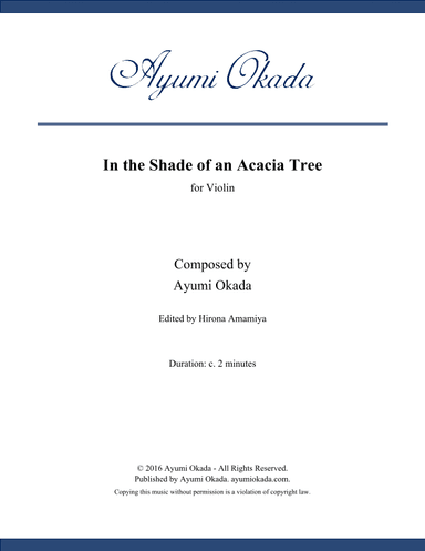 In the Shade of an Acacia Tree for Violin