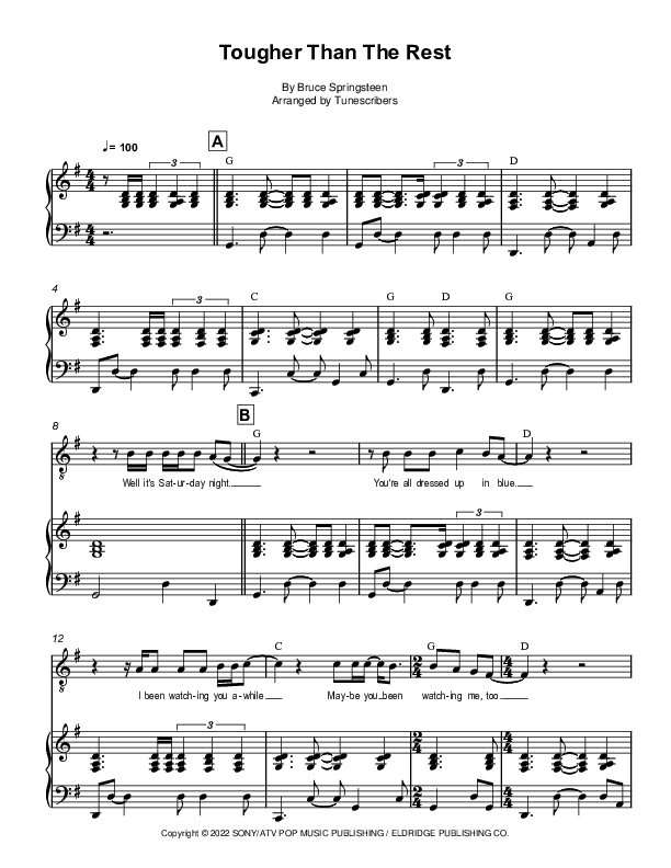 Tougher Than the Rest (arr. Tunescribers)