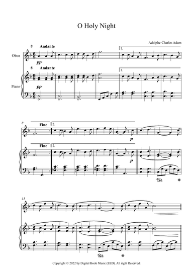 O Holy Night - Adolphe-Charles Adam (Oboe + Piano) (arr. Digital Book Music)