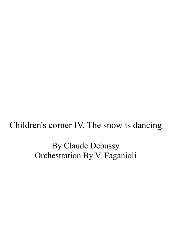 Children's Corner IV The snow is dancing (arr. Valdeci Faganioli)