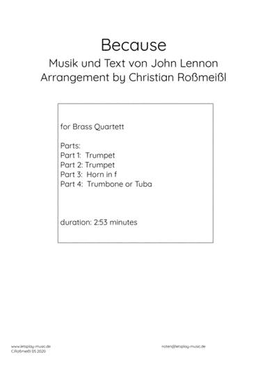 Because (arr. Christian Roßmeißl)