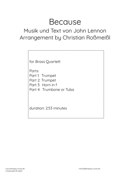 Because (arr. Christian Roßmeißl)