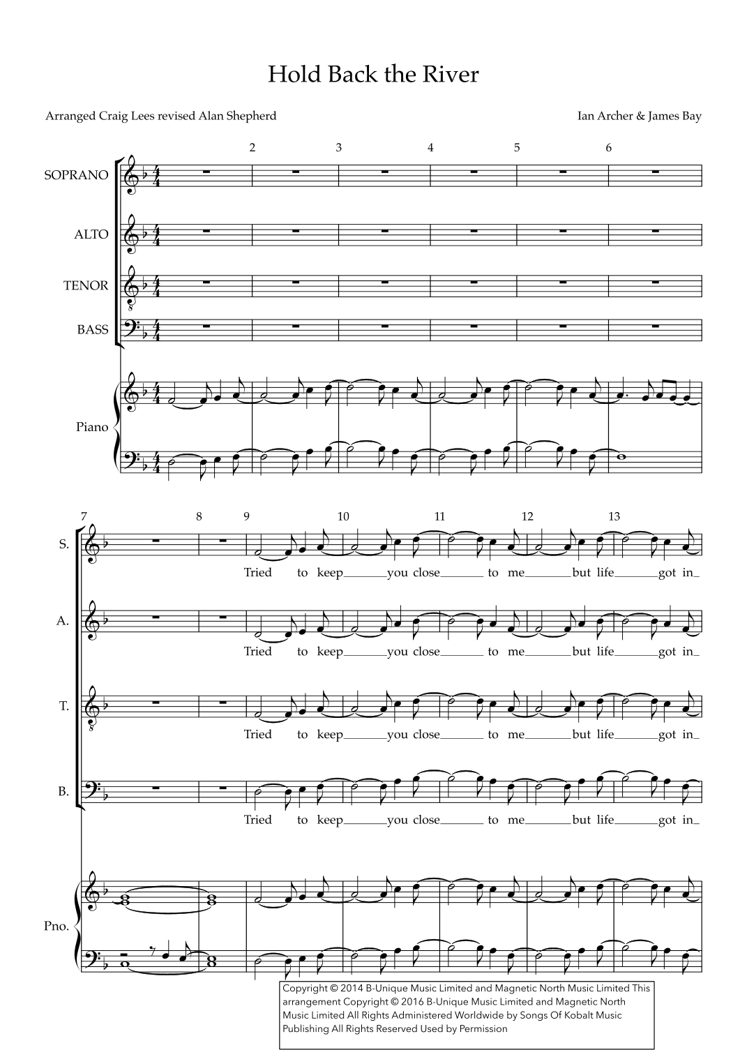Hold Back The River (arr. Alan Shepherd)