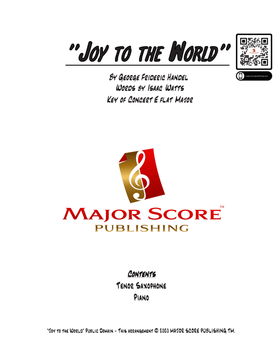 Joy to the World - Tenor Sax & Piano (arr. MAJOR SCORE PUBLISHING TM.)